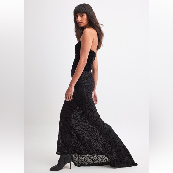NWT NA-KD Burnt Out Velvet Maxi Skirt - Picture 6 of 10